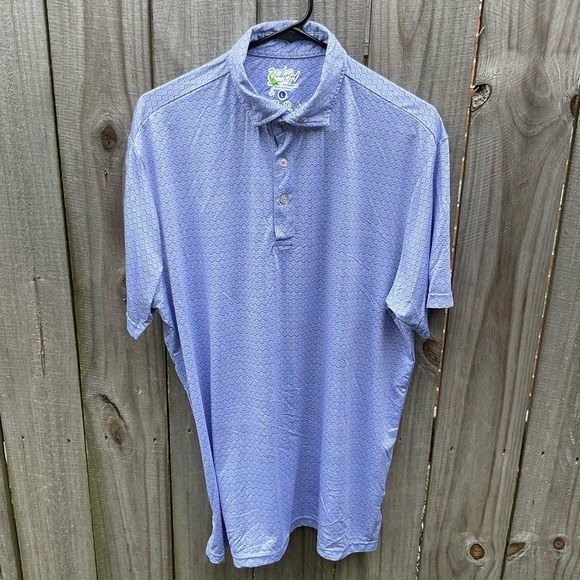 TaylorByrd Polo Large Golf Blue Red Spandex Polyester Cool Lightweight - Picture 1 of 6